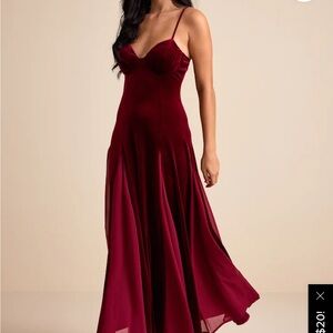 Lulu's Burgundy Maxi Dress